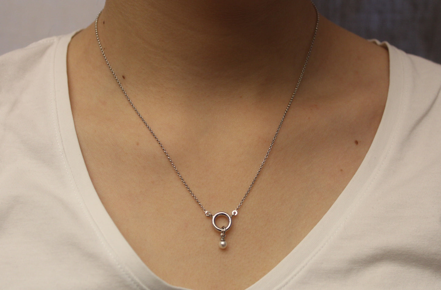 Halsband cirkel med pärla