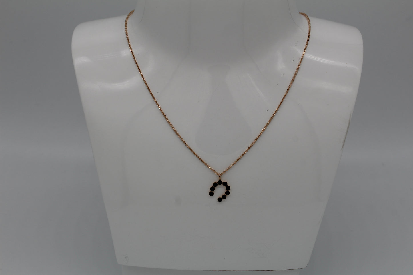 Necklace horseshoe with stones (black)