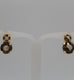 Earring two stones, caramel brown