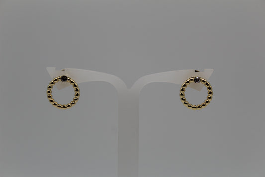 Earrings circle with small stone